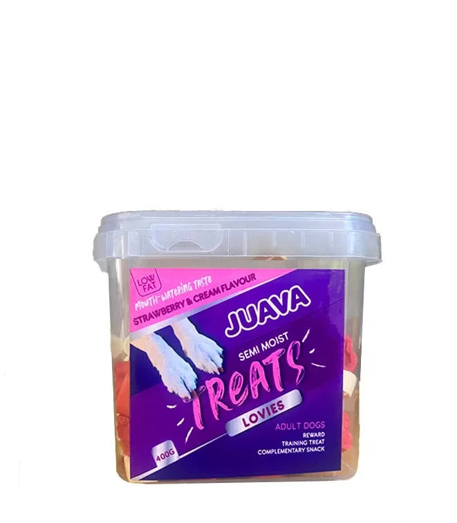 Juava Semi Moist Treats Lovies Strawberry and Cream 400g 1 Juava Semi Moist Treats Lovies Strawberry and Cream 400g 1
