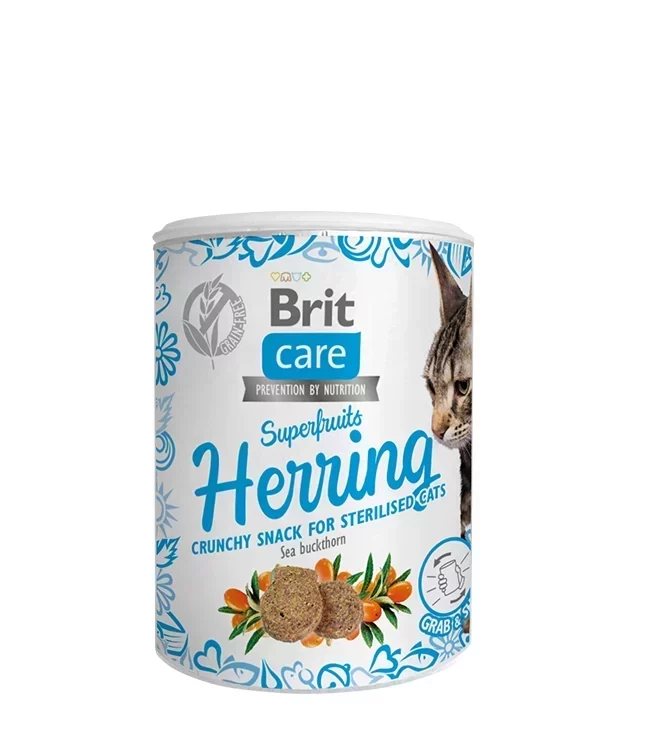 Brit-Care-Herring-Can Brit Premium Care Superfruits Herring Sterilized Cat Treats 100g