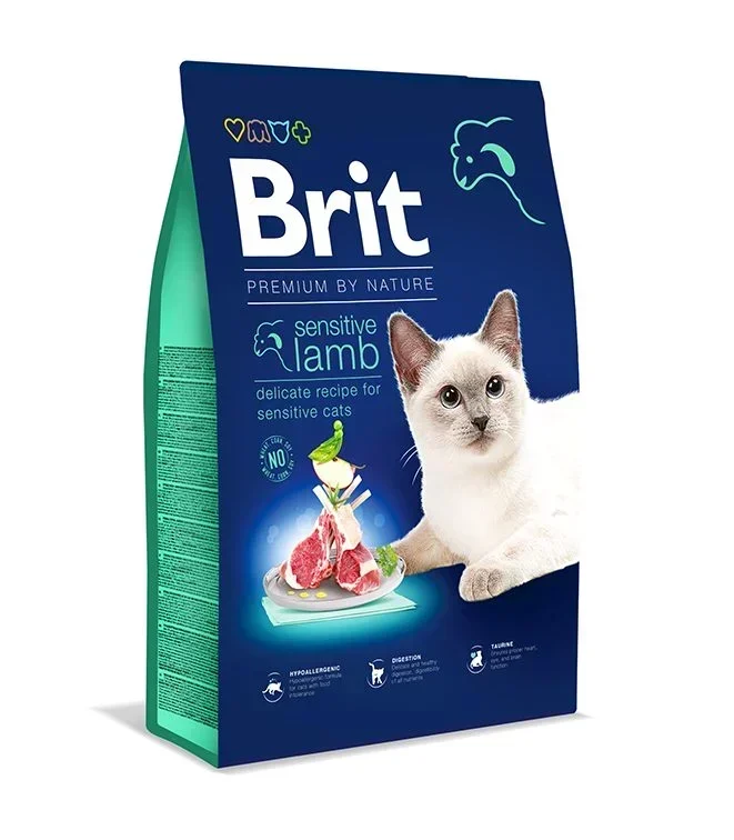 Brit-Cat-Lamb.jpg Brit Premium Sensitive Digestion Lamb Adult Cat Food 1.5kg