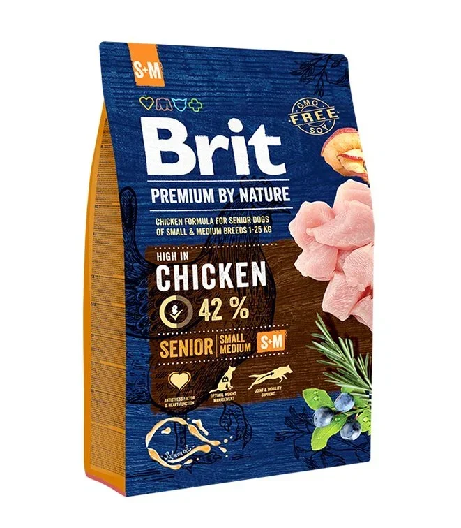 Brit-Senior-Small-Medium.jpg Brit Premium Chicken Small-Medium Senior Dog Food 15kg