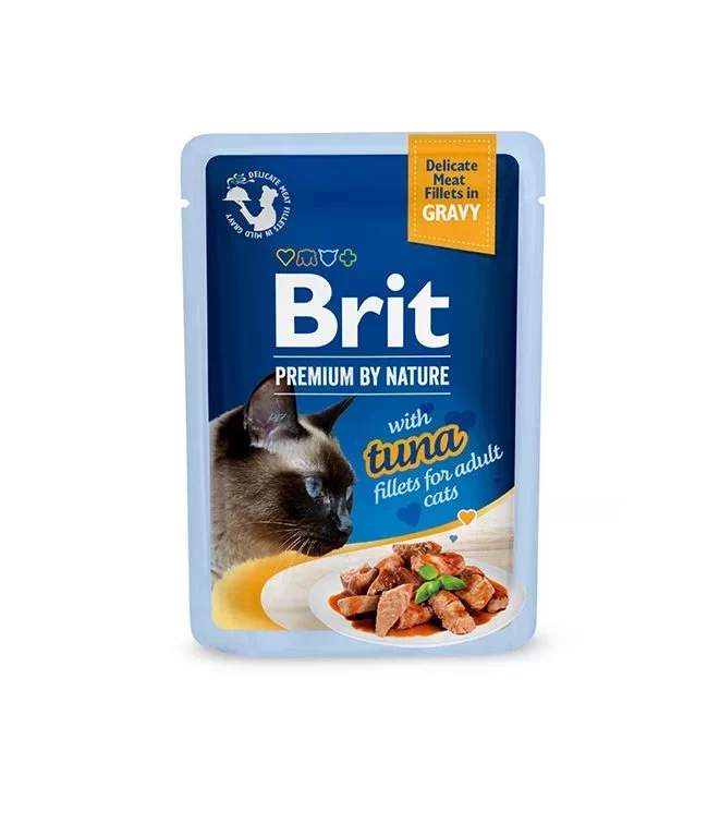 Brit-Tuna-fillet-cat-Pouch Brit Premium Tuna Fillets in Gravy Adult Cat Wet Food Pouches 85g