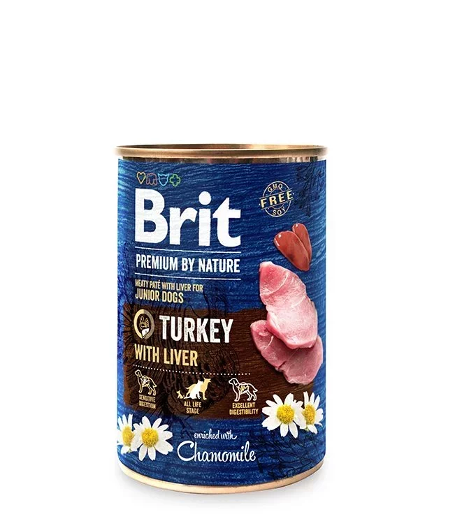 Brit-Turkey-Liver-Can Brit Premium Turkey & Liver Canned Dog Food 400g