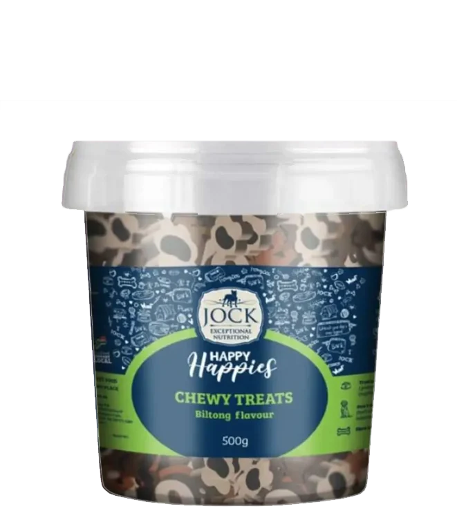 JockHHBiltong.png Jock Happy Happies Chewy Dog Treats 500g - Biltong Flavour