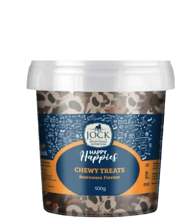JockHHBoerewors.png Jock Happy Happies Chewy Dog Treats 500g - Boerewors Flavour
