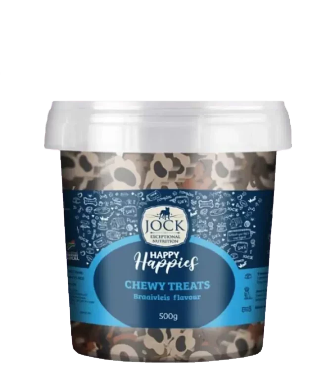 JockHHBraaivleis.png Jock Happy Happies Chewy Dog Treats 500g - Braaivleis Flavour