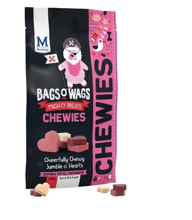 Montego Bags O' Wags Chewies Hearty Mix Dog Chew Treats 120g