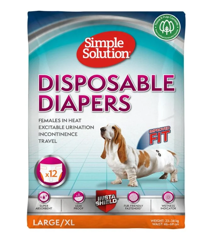 Simple Solution Disposable Diapers Large (12 Pack)