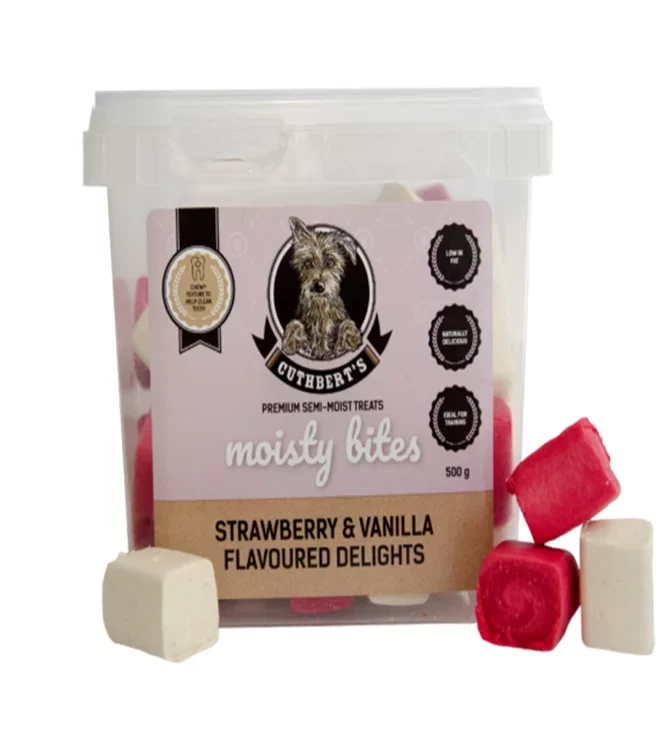 Cuthbert's-Strawberry-&-Vanilla-500g Cuthbert's S/Moist Strawberry & Vanilla Flavoured Delights 500g Tub