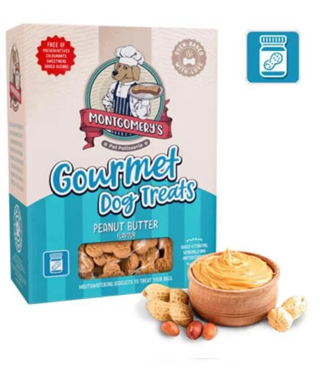 Montgomery's-Peanut-Butter-Dog-Treats-1kg Montgomery's Peanut Butter Dog Biscuits 1kg