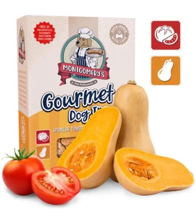 Montgomery's-Spanish-Tomato-&-Butternut-Dog-Treats-1kg Montgomery's Spanish Tomato & Butternut Dog Biscuits 1kg
