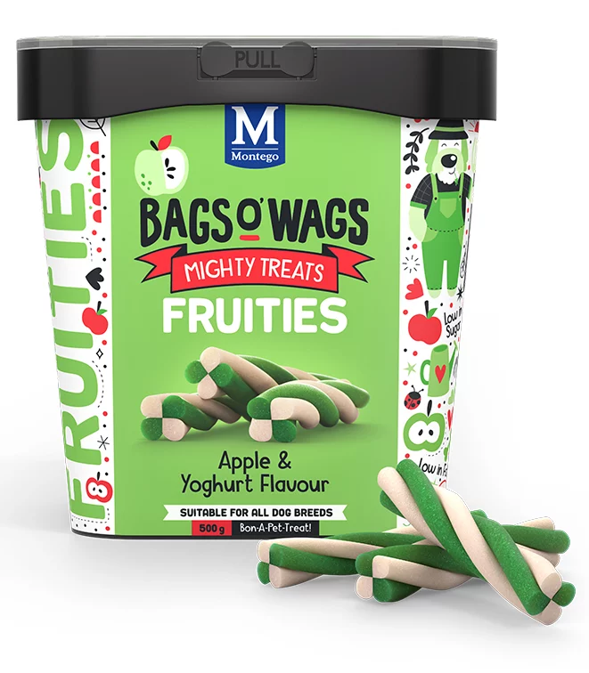 Montego Bags O' Wags Fruities Apple & Yoghurt Dog Chew Treats 500g