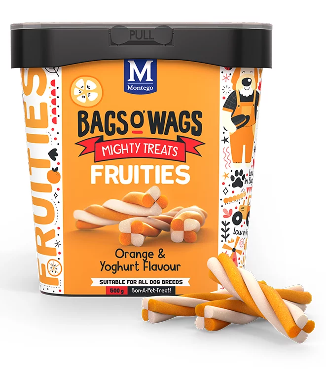 Montego Bags O' Wags Fruities Orange & Yoghurt Dog Chew Treats 500g